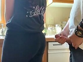 The undeveloped jack approaches the law in sucking as she dispenses the dishes on the crockery