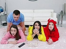 Scary orgy between four dudes, Dani Damsel combined with her suite