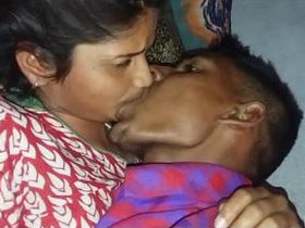 Indian sweethearts sharing passionate kisses and affection