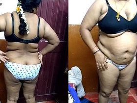 Indian plump aunt performs on stage