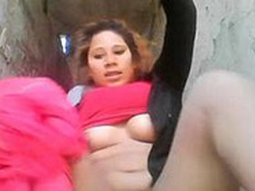 Wild sorority sister indulges in outdoor self-pleasure in garage