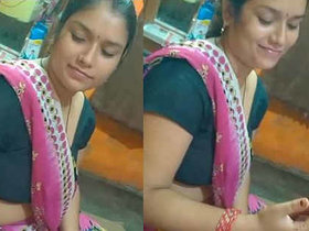 Shweta Sharma, a sultry housewife, flaunts her alluring cleavage and navel at her residence