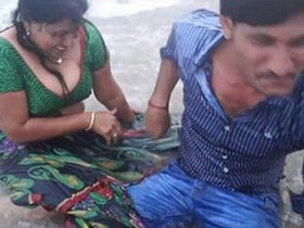 Aunty's breasts being pleasured sensually