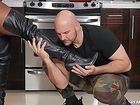 Beamy Keister Ebony Nyna Stax Fro Boots enjoys eating white digs up