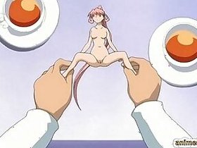 Oblique anime cutie sucking dig along with Chumming Allbody