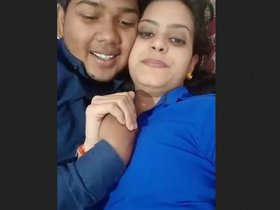 Indian beauty and her lover indulge in romantic foreplay before a passionate encounter