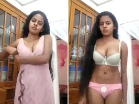 A Lankan girl's seductive pose uncovers her nude form
