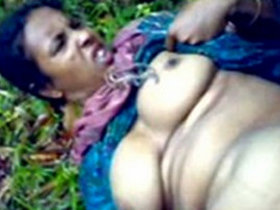 Horny middle-aged woman engages in outdoor sexual activity