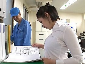 Post-work fuck session with a brunette bombshell