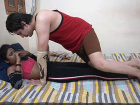 A blonde teen engages in traditional and doggy style sex with her partner