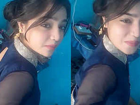 Indian beauty takes intimate selfie in alluring evening gown