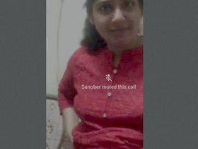A Pakistani girl reveals her breasts during a video call