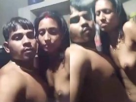 Village couple bares it all in nude standing sexcapade