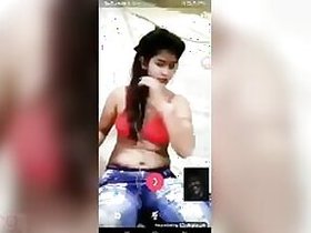 Desi seductress shows her tits and plays with her pussy video call