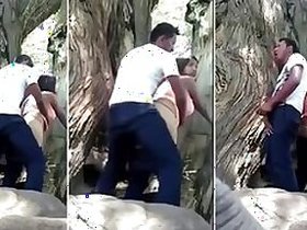 Desi schoolgirl outdoors with boyfriend and caught on xxx camera
