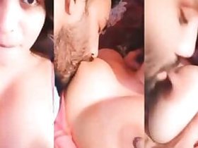 Hot lush-breasted girlfriend with her boyfriend indian sex show