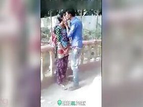 Indian slut wife kissing a strange man on the street, mms sex video