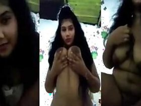 After showering Desi the cutie drops her towel to show off the XXX parts