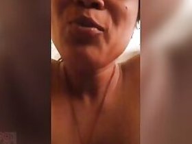 Indian woman with big breasts bouncing on her dick in a riding position MMS