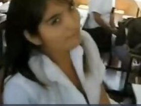 Hot college student humping in class with her boyfriend
