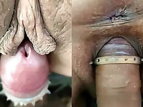 Slowly fucking a hairy pussy. Home porn. She has a tight and wet butterfly pussy