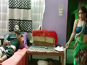 Milf sees a guy masturbating and fucks him