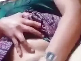 Horny girl with a camera jerking off with her fingers