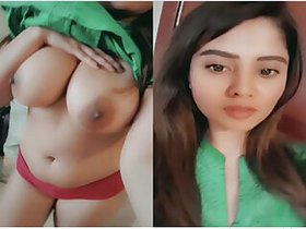 Pretty girl Paki shows off her tits and pussy