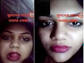 A horny Indian Desi rubs her fingers and presses her tits