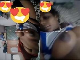 Tamil Girl Shows Tits to Lover on Video Call