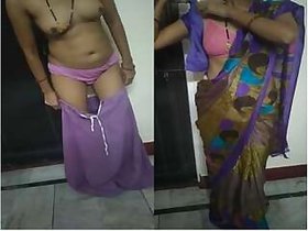 Desi Bhabhi Undresses Her Saree And Shows Her Tits And Pussy