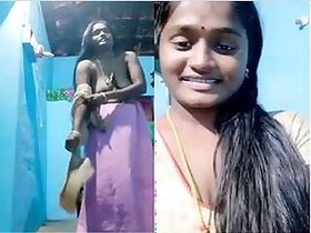 Horny Tamil Bhabhi Shows Her Tits and Pussy