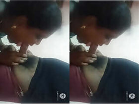 Wife gives blowjob to hubby in Telugu