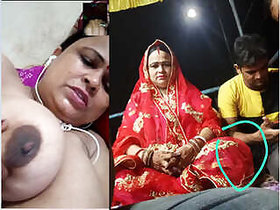 Desi Auntie shows her tits and pussy