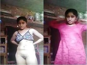 Desi GF Shows her tits and pussy