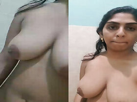 Hot girl showing her tits and pussy